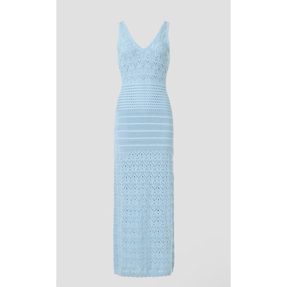 Ronny Kobo x RTR | Blue Crochet Knit Dress | Women’s Medium